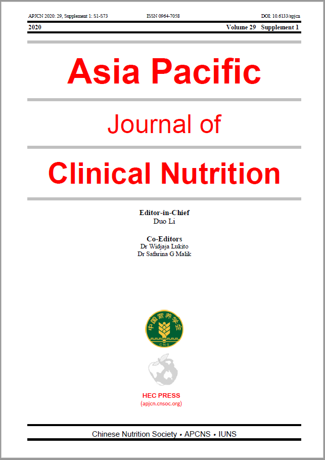 Book Cover of Asia Pacific Journal of Clinical Nutrition Volume 29 Supplement 1 2020